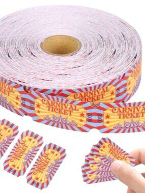 Roll of Raffle Tickets, 996 Tickets/1-4 Missing, New, Classic Design